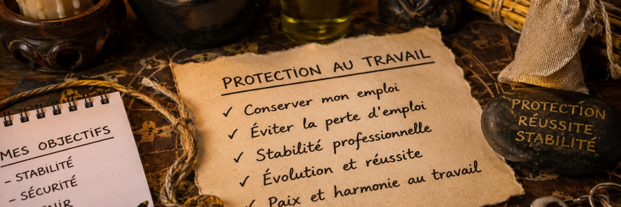 rituel magique contre le licenciement, protection énergétique professionnelle, rituel de stabilité professionnelle